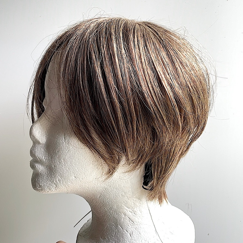NWT 9” men’s light brown wig tapered wig subtle natural highlight for realism